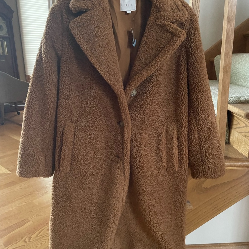 LOFT Women's Tan Teddy Jacket